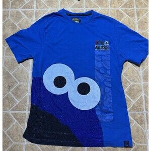 Sesame Street x deKryptic T-shirt Men’s 2XL Blue Black Sequins Cookie Monster
